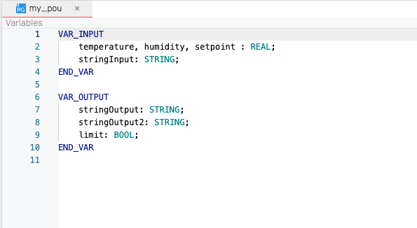 Variable declaration